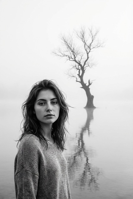 Minimalist Foggy Landscape